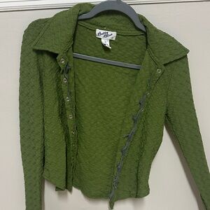 Betty Blue Olive Button Down Shirt